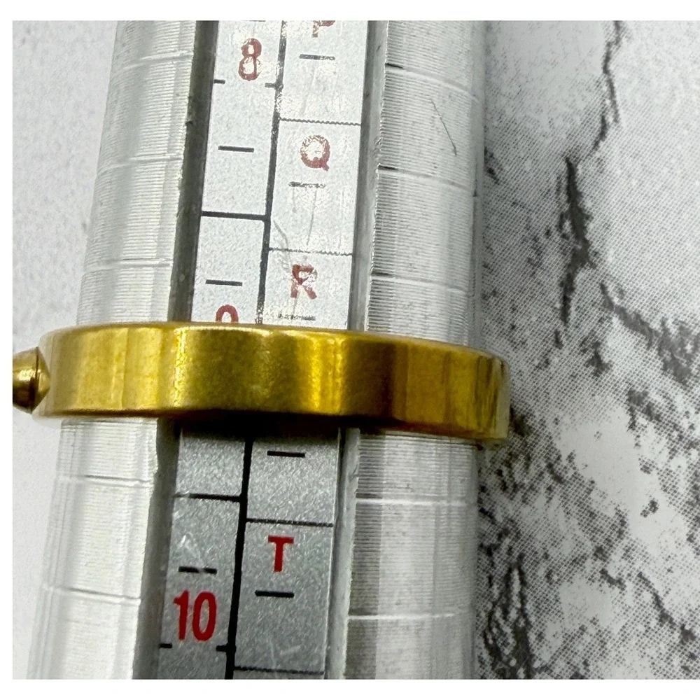 Gold Tone Spike Band Ring Size 9 Edgy Punk Statement Ring
